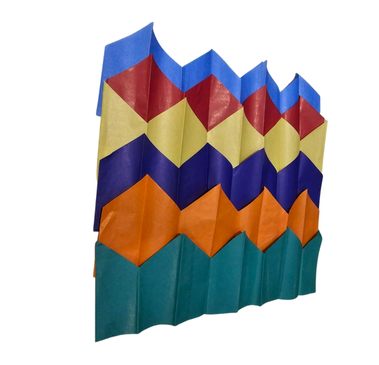 Christmas tissue-paper crowns - open