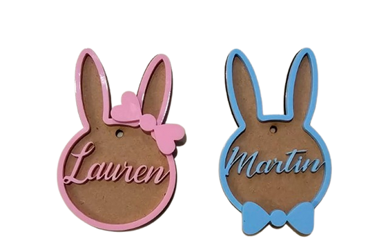Personalised Easter name tags.  Bows or bowties