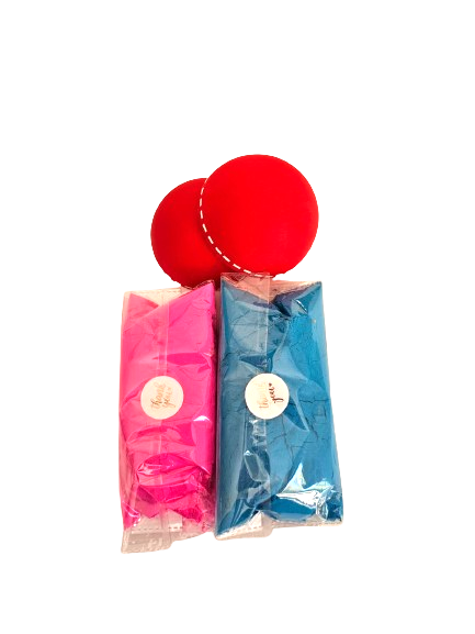 Gender reveal Cricket ball with pink and blue powder