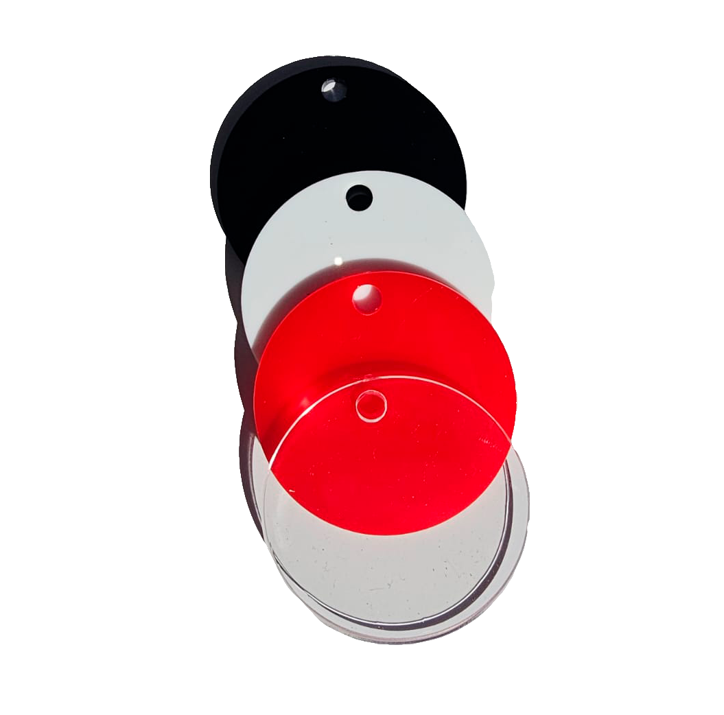 keyring blanks. Basic colours. 5cm