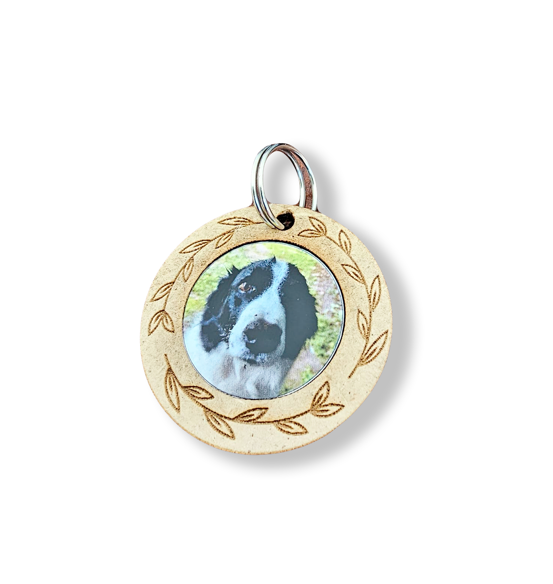 Memory touch MDF wood round keyring