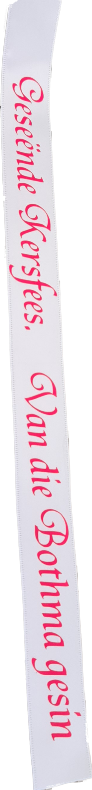 Ribbon personalised - red on white