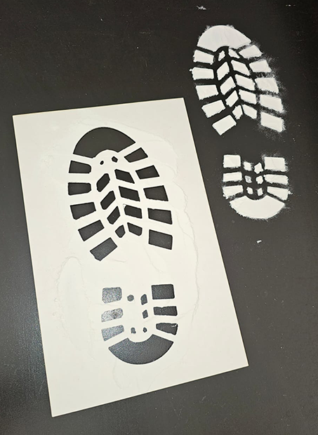 Santa boot print stencil. 25cm