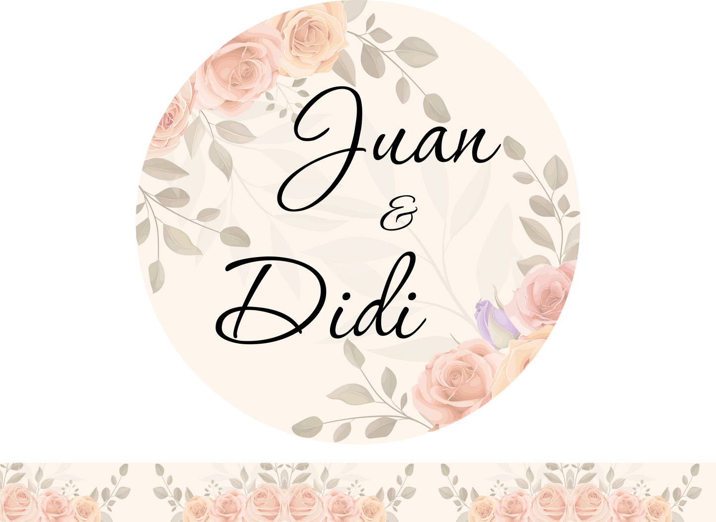 Personalised printed tins - soft pink and cream template