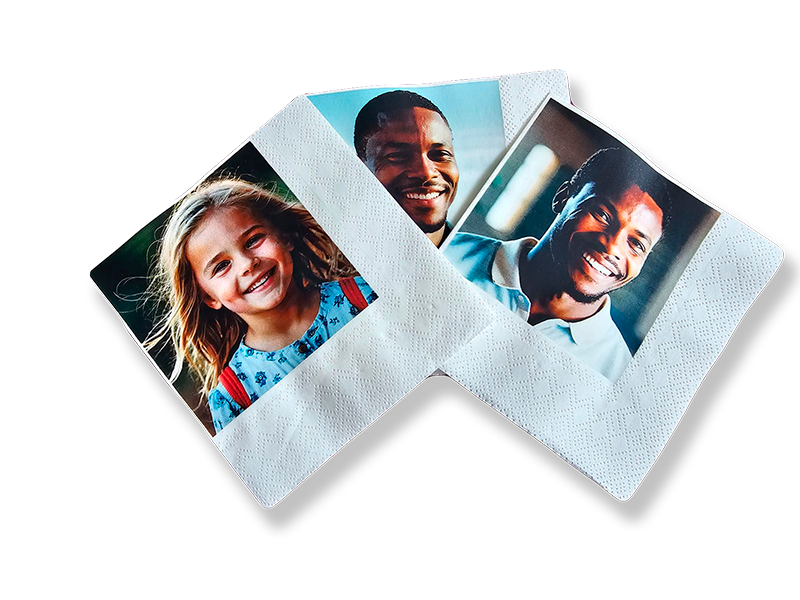 Personalised cocktail serviettes with full colour photos