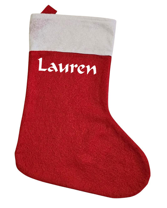 Personalised Christmas stocking. Cost effective