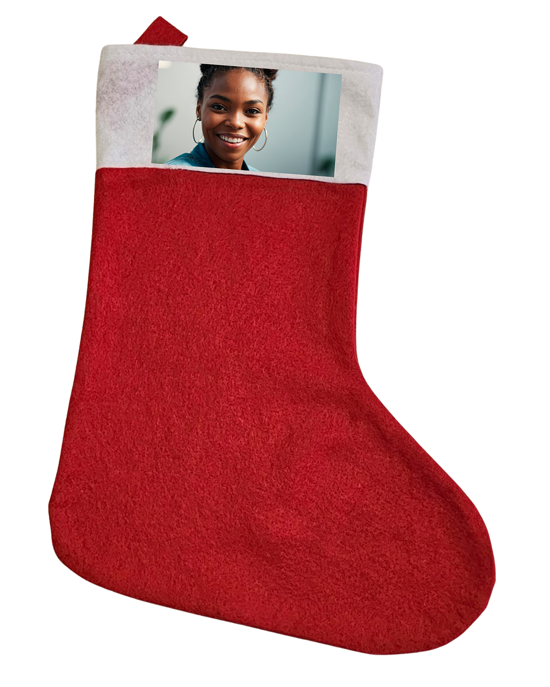 Christmas stocking personalised with photo