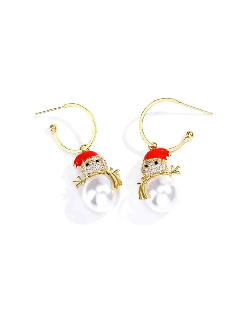 Christmas snowman earrings