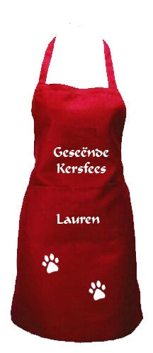Personalised Christmas Apron with paws