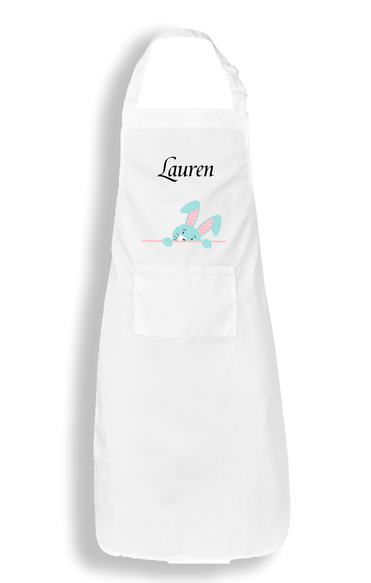 Personalised Easter apron with peeking bunny