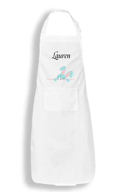Personalised Easter apron with peeking bunny