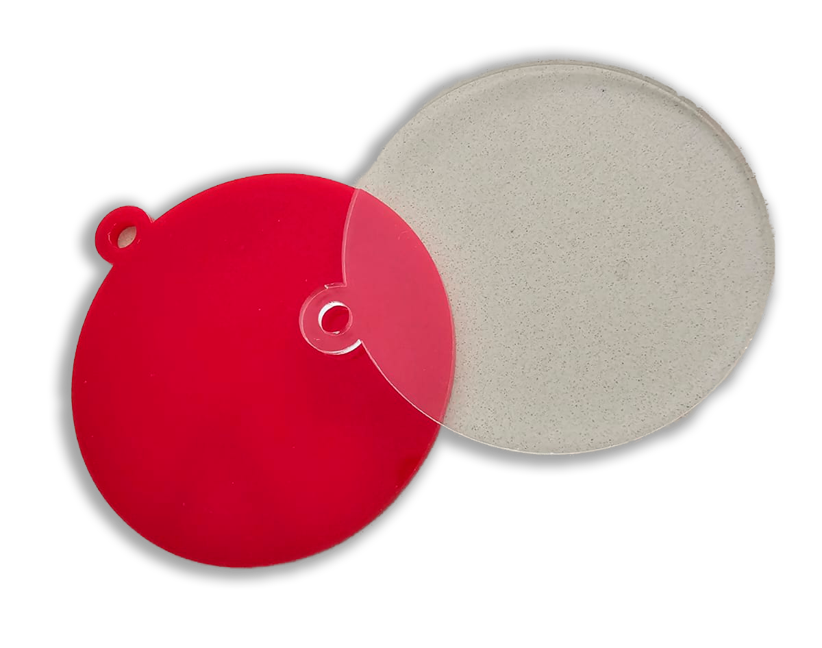 Disk bauble basic - red and clear