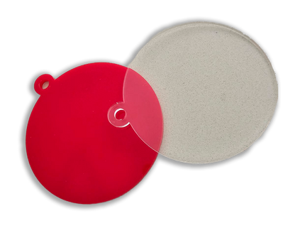 Disk bauble basic - red and clear