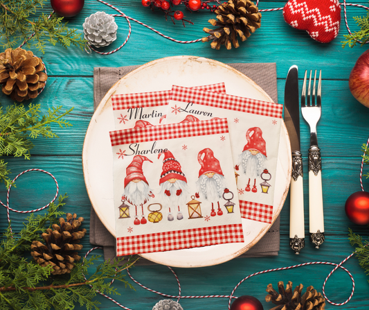 Personalised Christmas serviettes