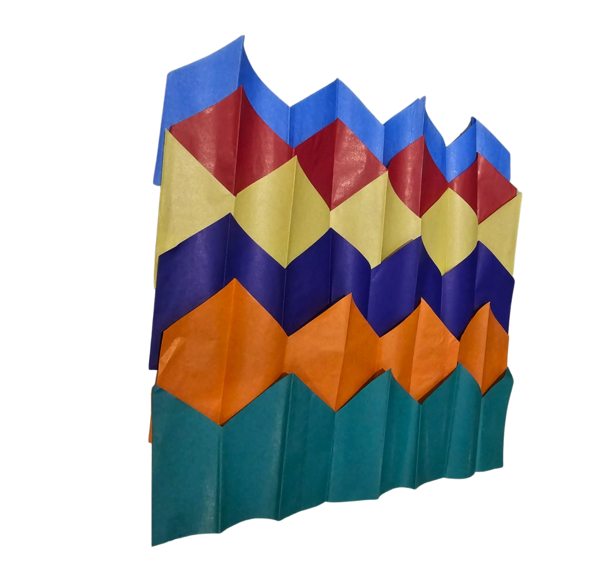 Christmas tissue-paper crowns - open
