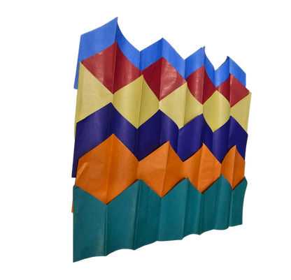 Christmas tissue-paper crowns - open
