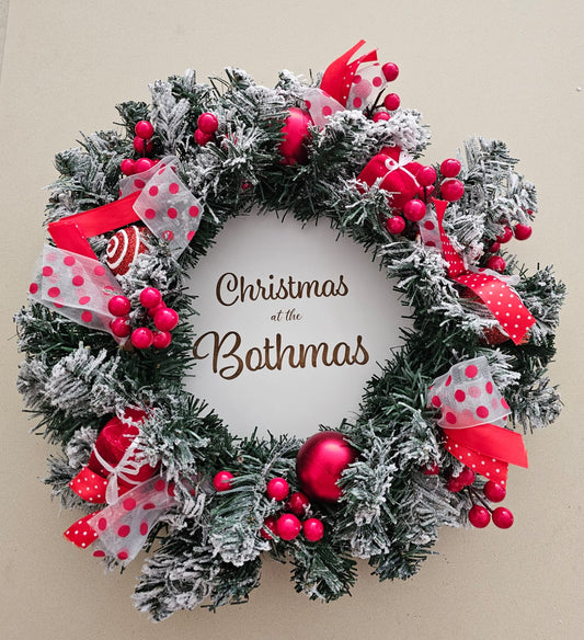 Personalised Christmas wreath. Christmas at the Bothmas