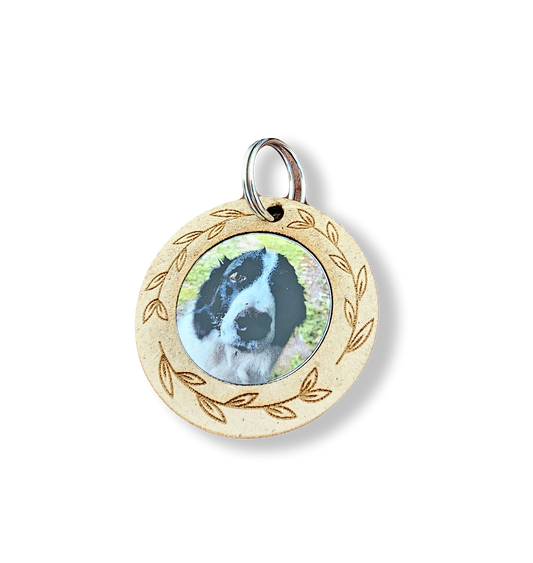 Memory touch MDF wood round keyring