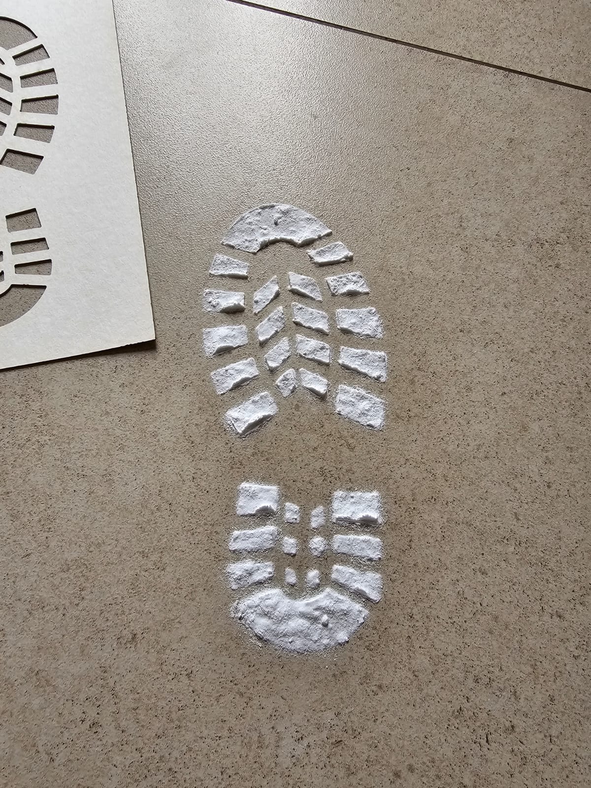 Santa boot print with stencil