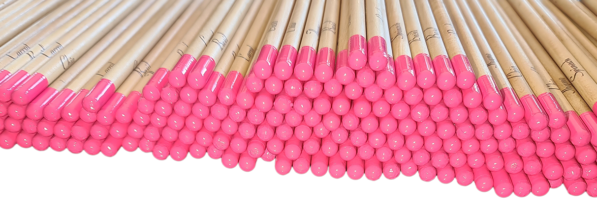 Seed pencils with pink tip. bio degradable