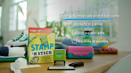 Stamp n Stick personalised stamping kit Do it Yourself. Dishwasher safe & machine washable