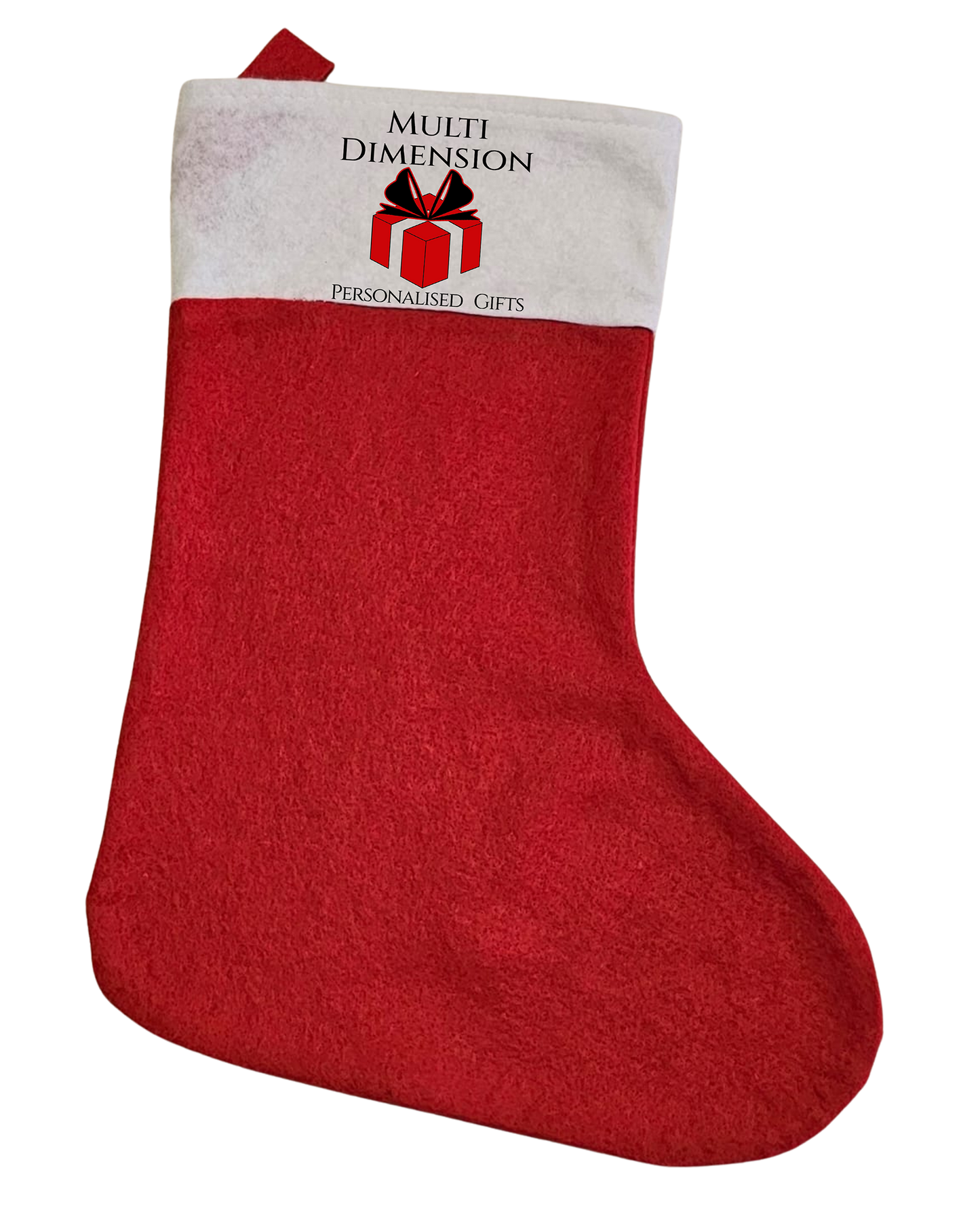 Christmas stocking with logo. Multi Dimension