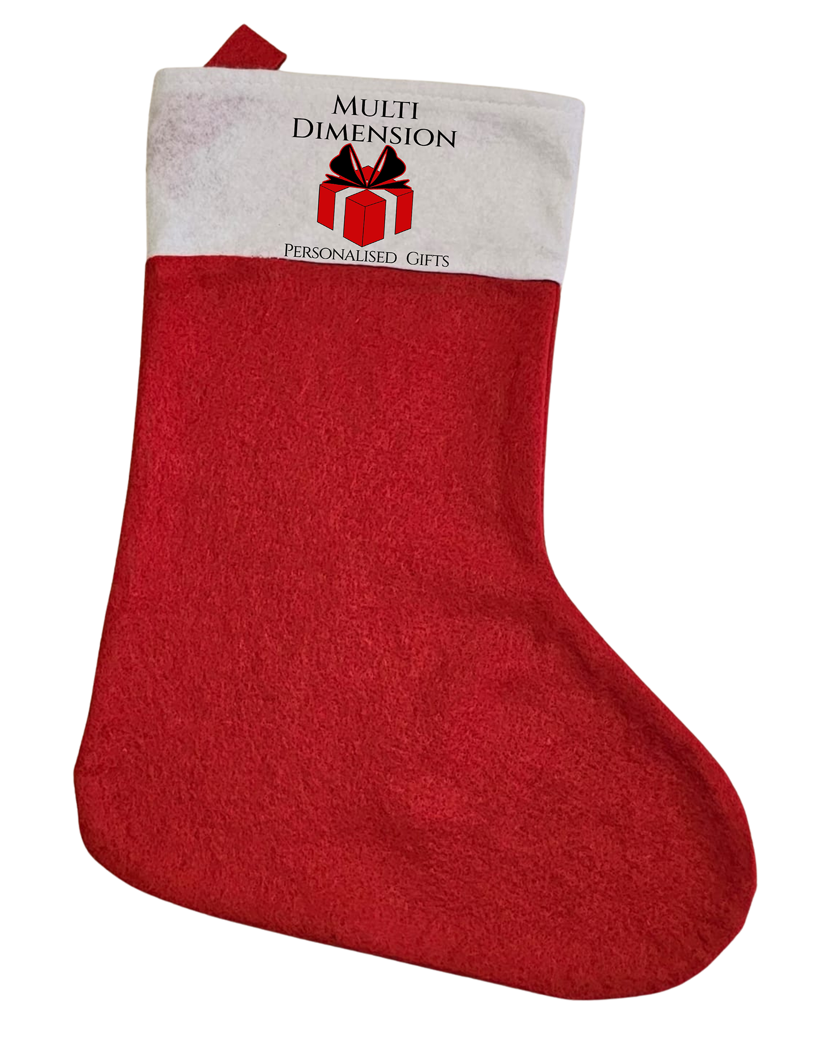 Christmas stocking with logo. Multi Dimension