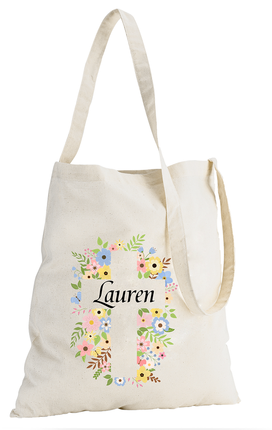 Easter sling bag with Cross in flowers