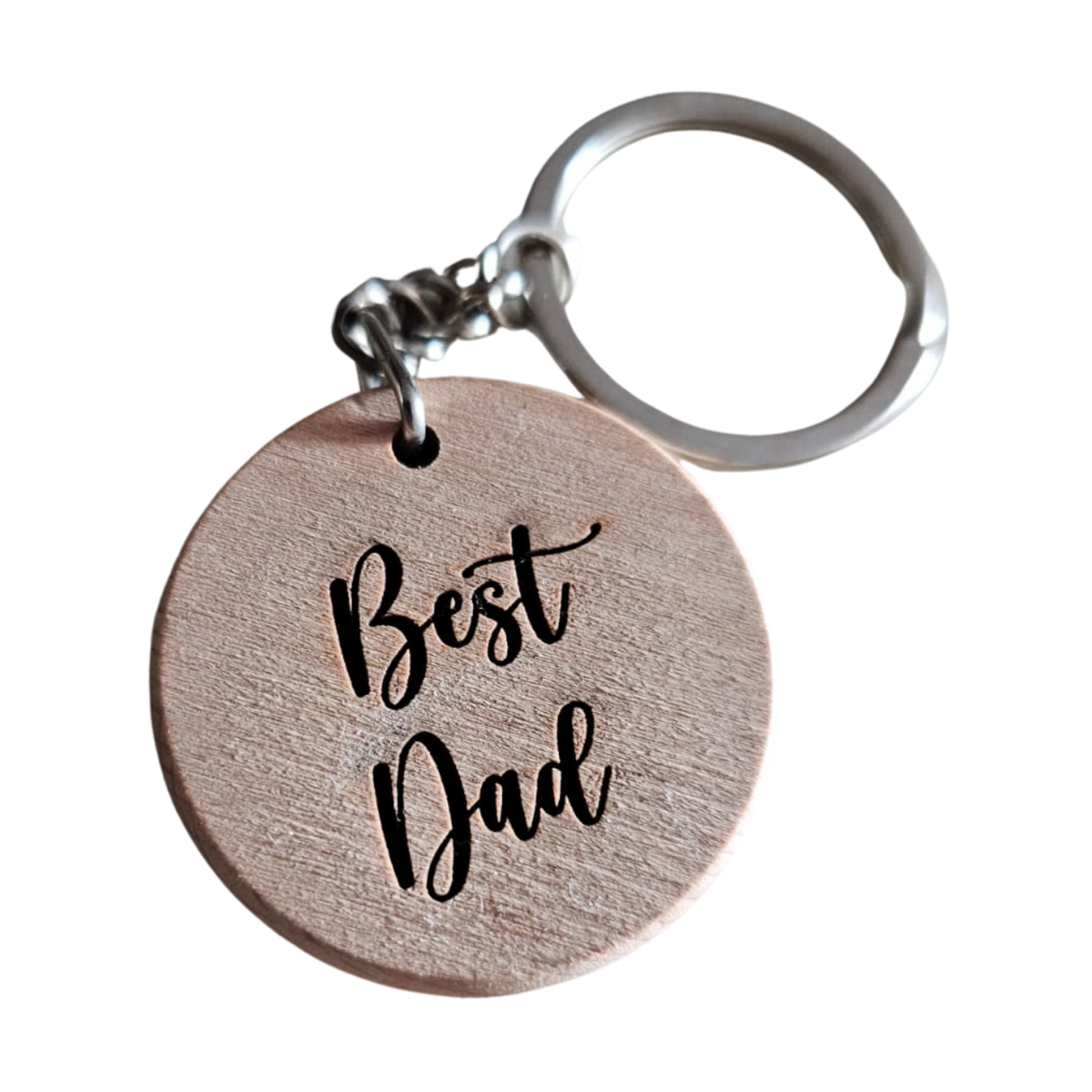 Personalised bamboo keyring. Best dad