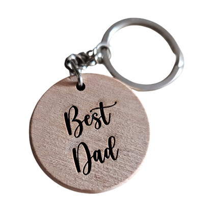 Personalised bamboo keyring. Best dad