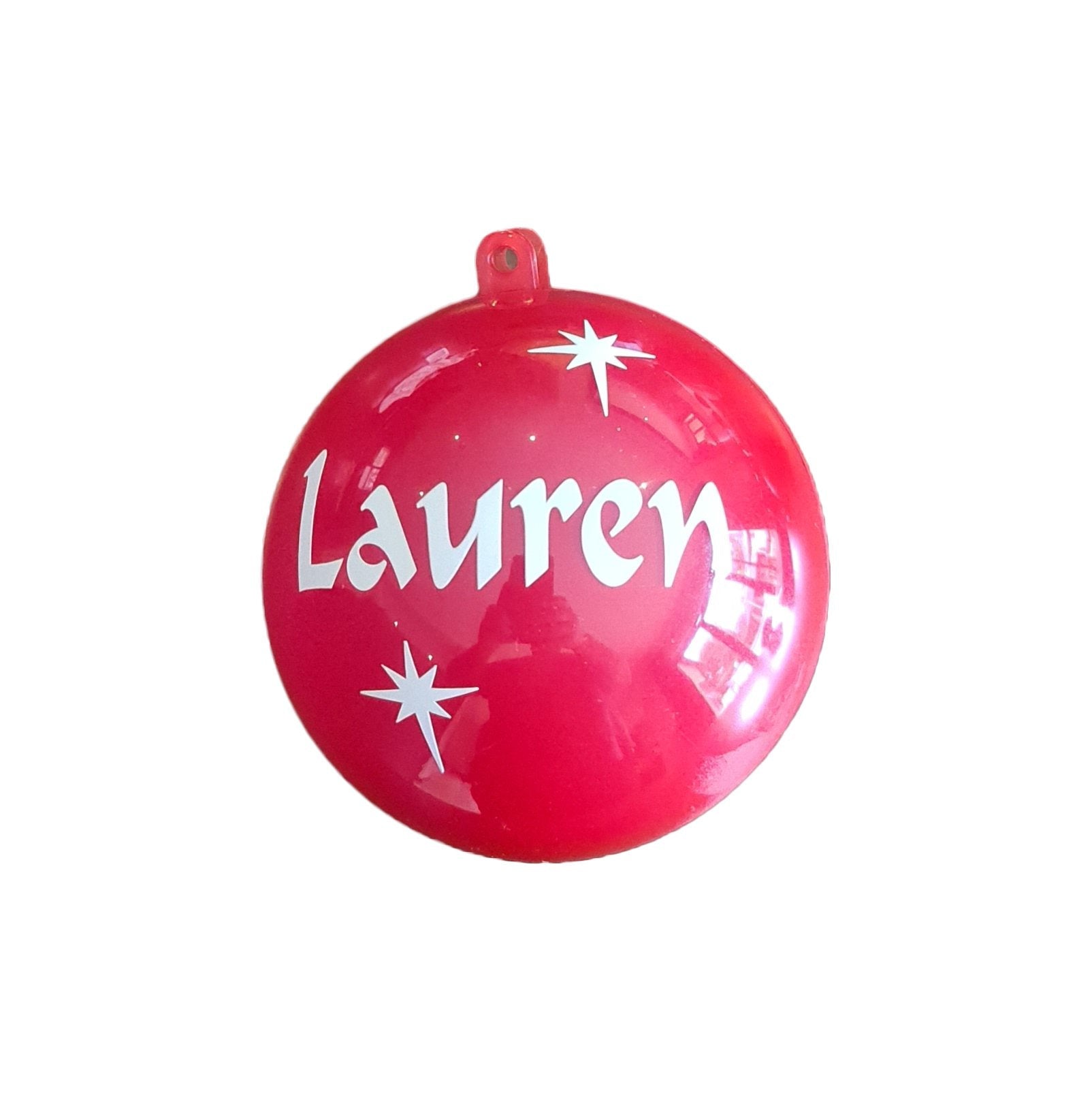 80mm red personalised gift bauble. Christmas or special occasions