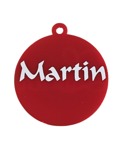 Bauble disk personalised. Name only
