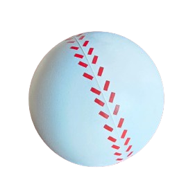 Gender reveal baseball.  White with red lines
