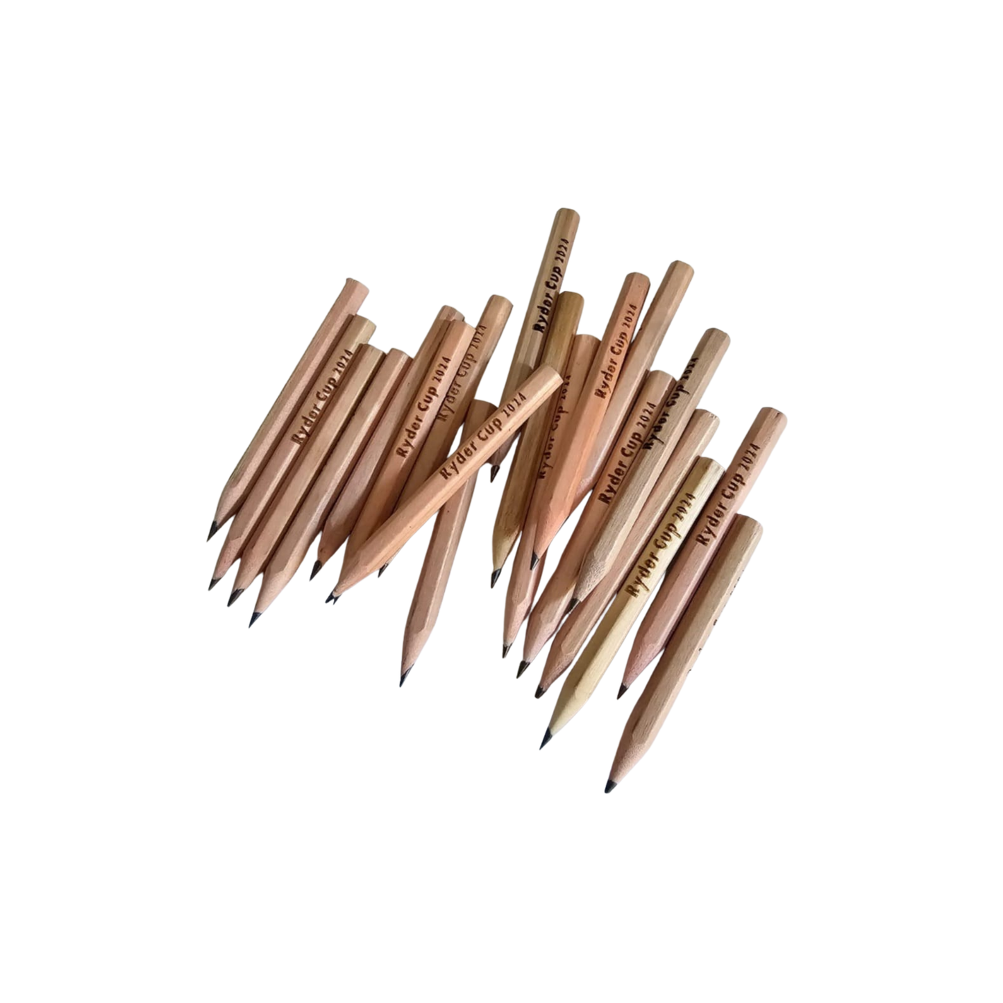 Personalised wooden golf pencils. Laser engraved