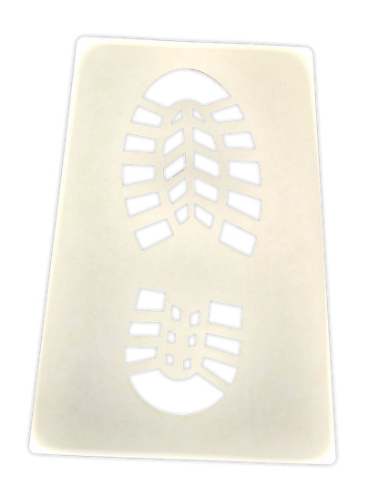 Santa boot print stencil. Left or right