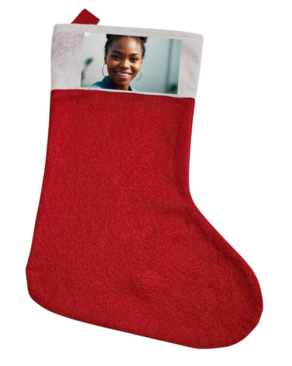 Christmas stocking personalised with photo