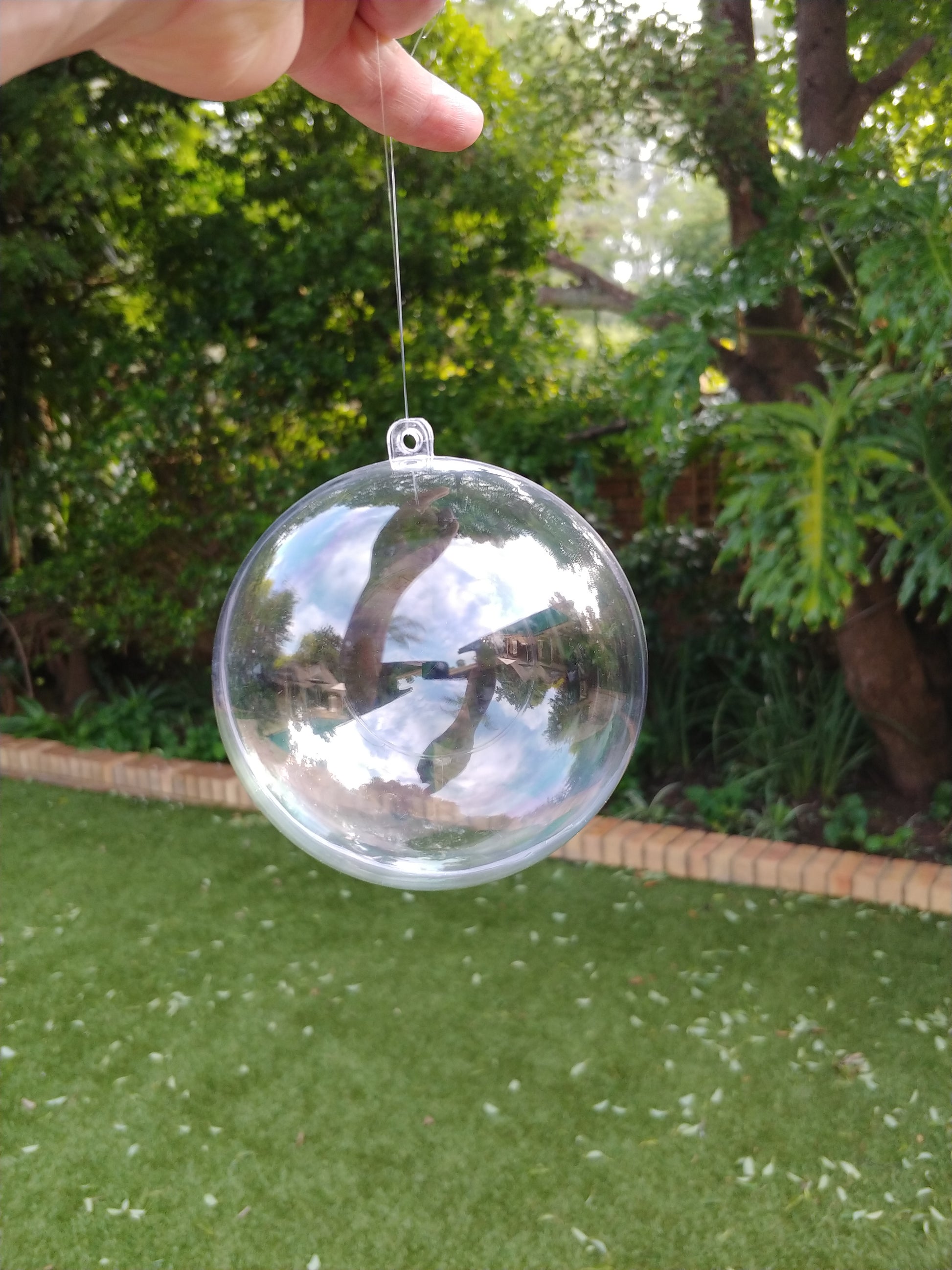 Clear ball. Gift bauble. 