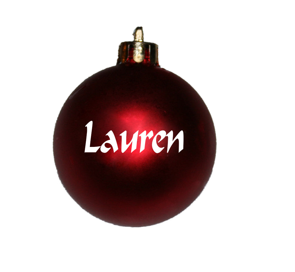 Do It Yourself names for personalised baubles