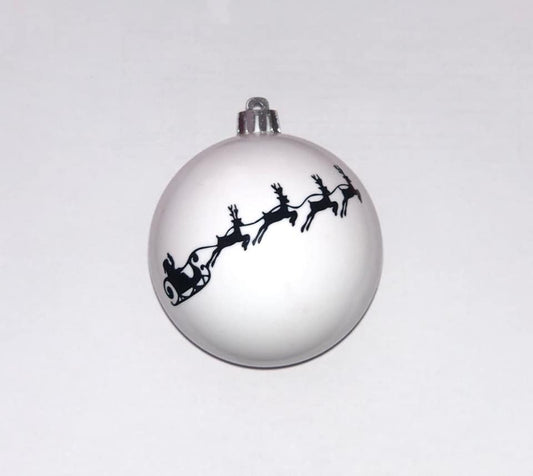 Personalised bauble with sleigh image