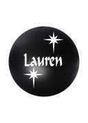 Personalised black bauble with white name