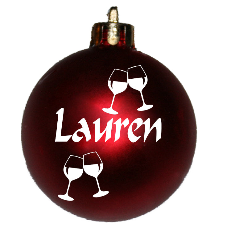 Wine glass designs for baubles, crackers etc.