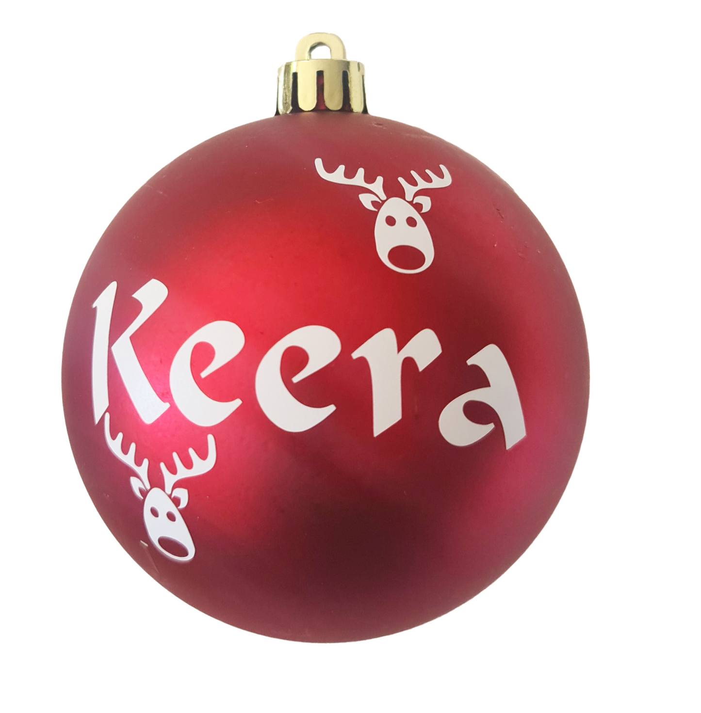 Personalised Christmas bauble with reindeer