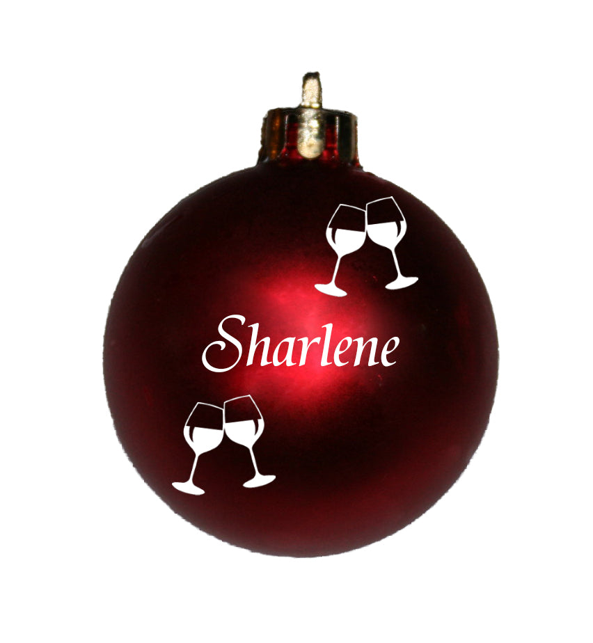 Wine glass designs for baubles, crackers etc.