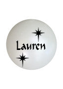 Personalised white bauble with black name