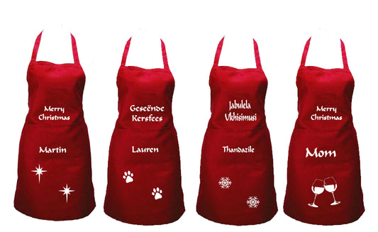 Christmas Apron. Various designs. Personalised
