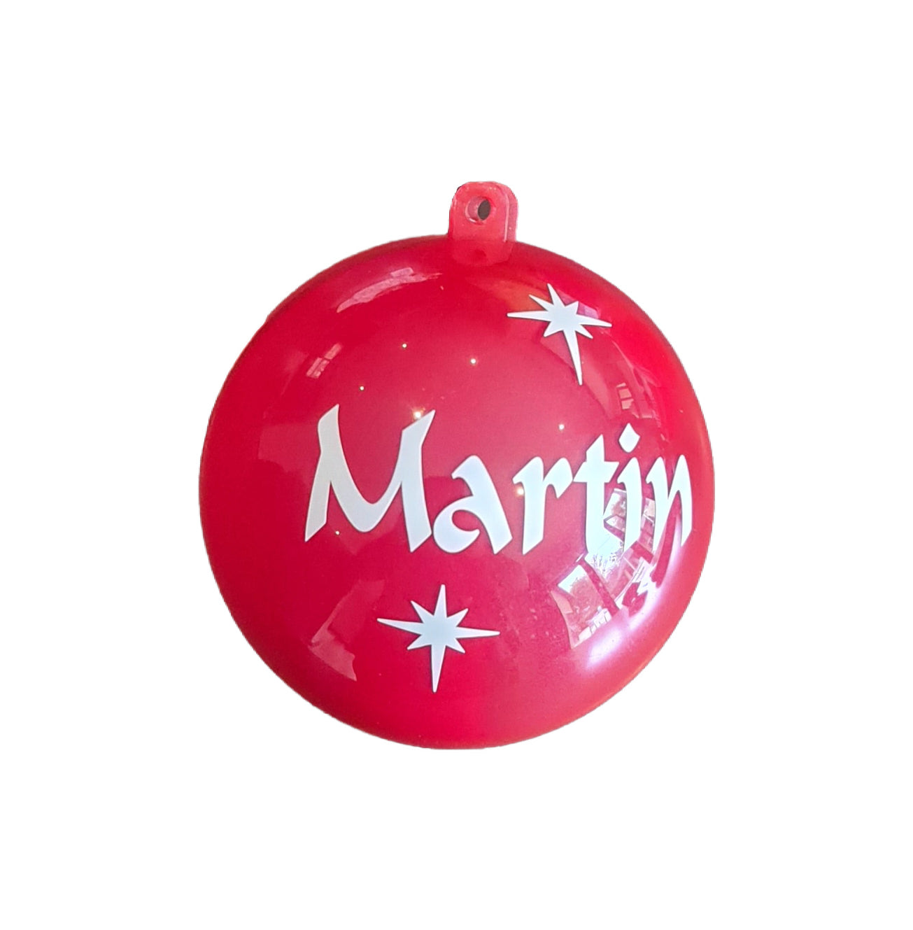 80mm red personalised gift bauble. Christmas or special occasions